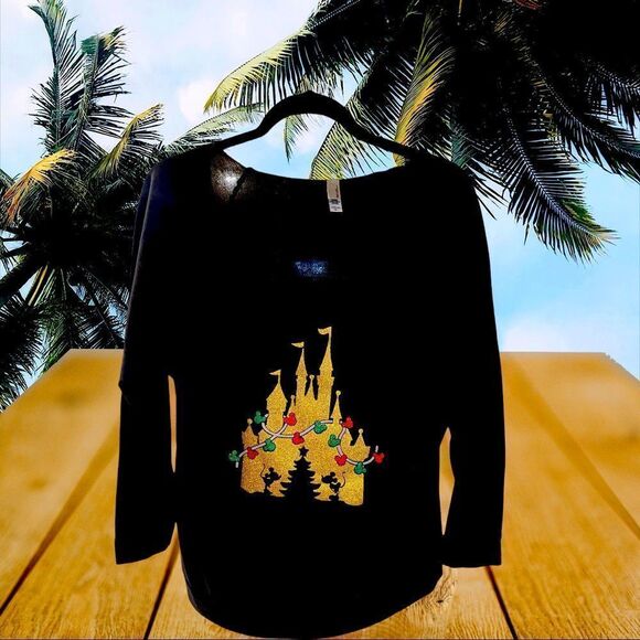 Disney Castle Disney Minnie & Mickey black long sleeve shirt - Picture 5 of 15